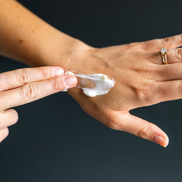 tallow lotion on hand